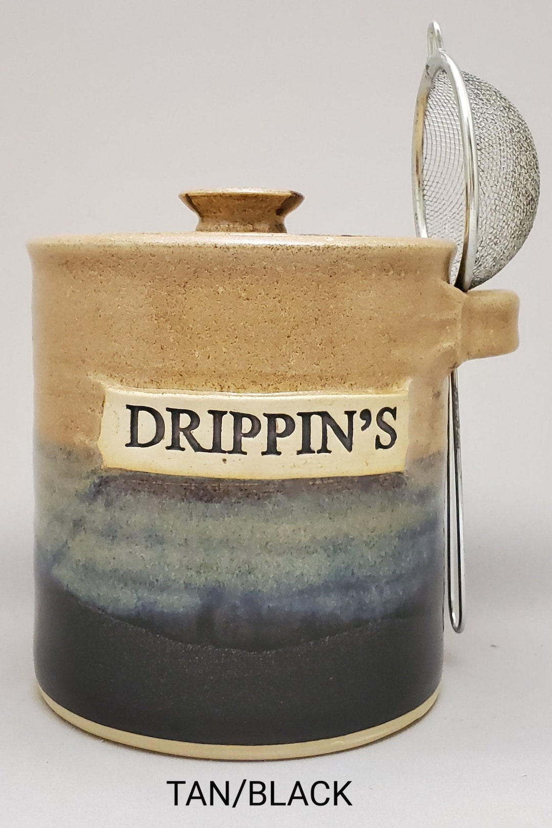 Grease Jar, Drippings Jar, Pottery, Ceramic, Drippings Container, Grease Pot Bacon Grease Holder