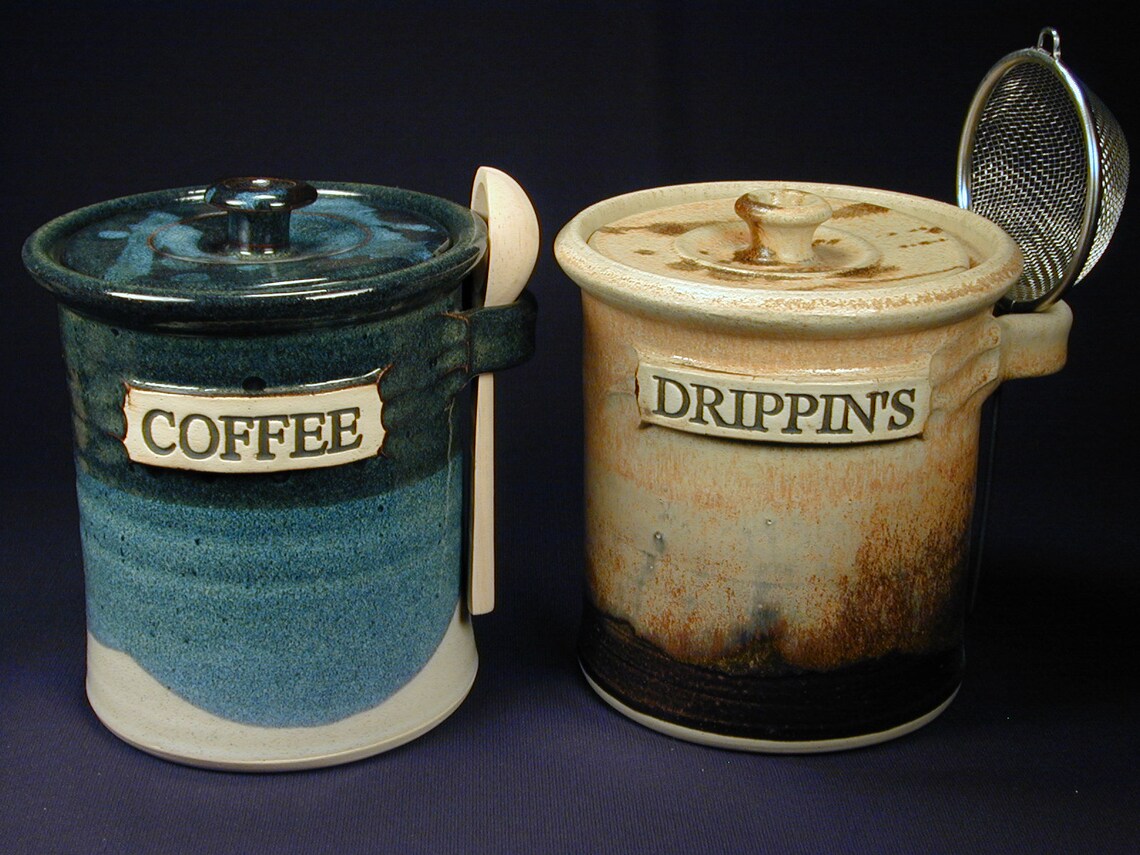 DRIPPINGS JAR Bacon Grease Strainer Grease Jar Drippings Etsy