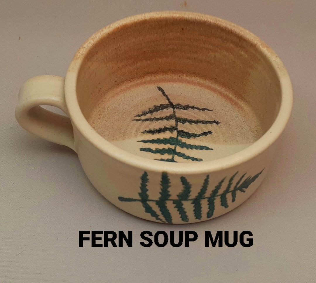 LARGE SOUP MUG, 20 Oz Soup Bowl, Pottery Chili or Gumbo Bowl With