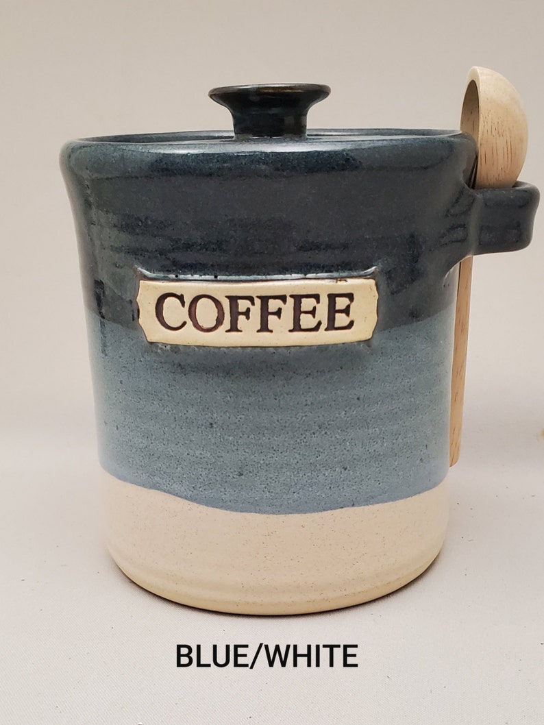Coffee Canister With Lid Farmhouse Coffee Container Coffee Etsy
