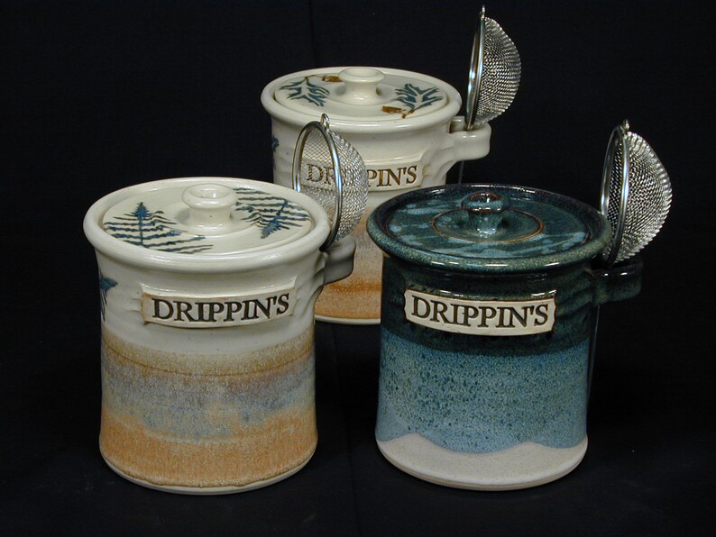 Grease Jar Drippings Jar Pottery Ceramic Drippings Etsy
