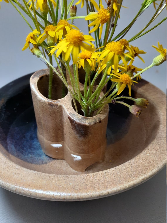 FLOWER BOWL VASE, Ikebana Flower Bowl, Dried Flower Arrangement