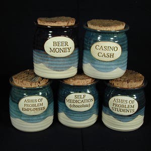 CUSTOM SAYINGS Jar, Personalized Jar, Stoneware Word Jar, Wheel Thrown Container, Handmade Crock, Coin Jar, Your Words On A Jar, Candy Jar