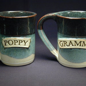 CUSTOMIZED GRANDPARENT MUG, Grandparent Name or Nickname on Front, Anniversary Gift, Great Grandparent Gift, Stoneware, Gift for Her, 52 ea.