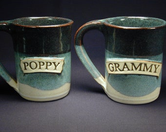 Customized GRANDPARENT Mug, Grandparent Name or Nickname on Front, Anniversary Gift, Great Grandparent Gift, Stoneware, Gift for Her, 46 ea.