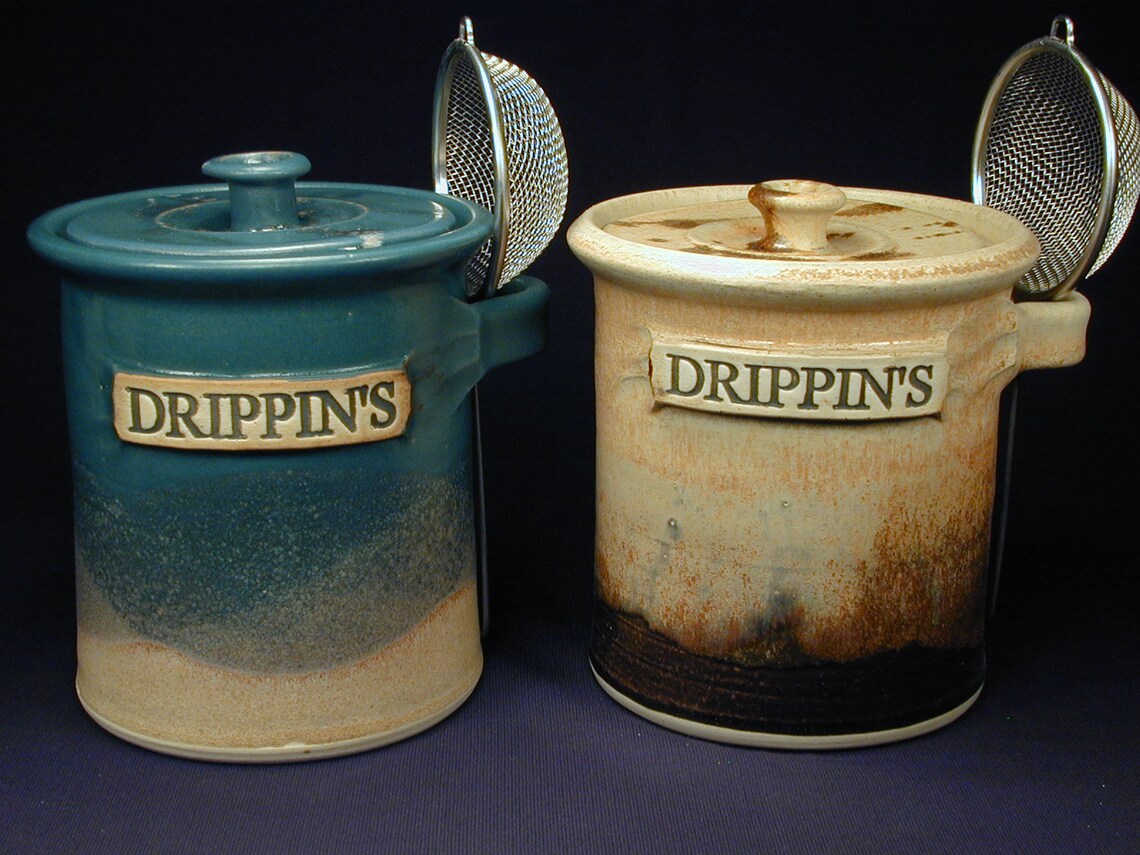 DRIPPINGS JAR Bacon Grease Strainer Grease Jar Drippings Etsy