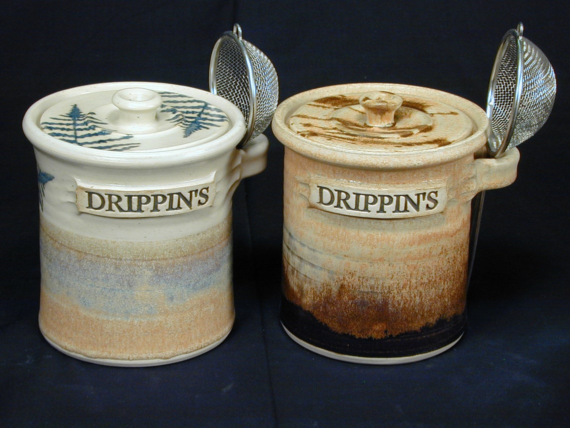DRIPPINGS JAR Bacon Grease Strainer Grease Jar Drippings Etsy