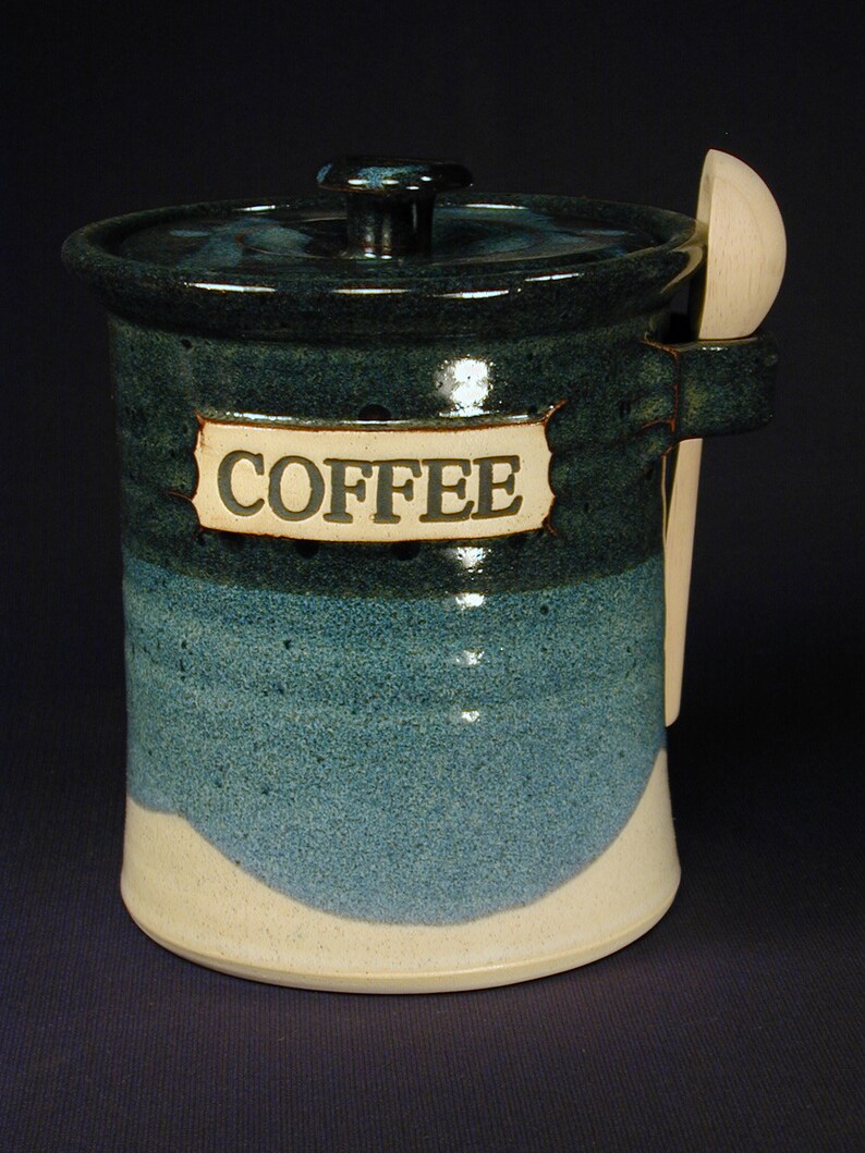 Coffee Canister With Lid Farmhouse Coffee Container Coffee Etsy