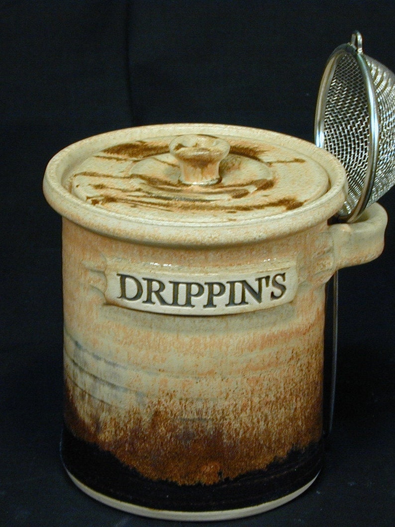 Grease Jar Drippings Jar Pottery Ceramic Drippings Etsy