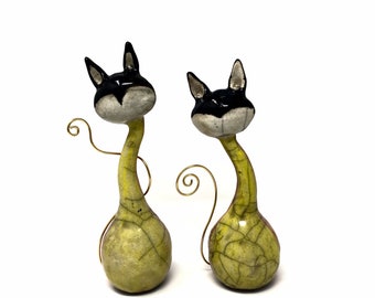 Ceramic Cats | Raku Pottery