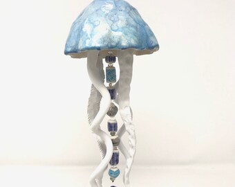 Ceramic Aqua Blue Jelly Fish