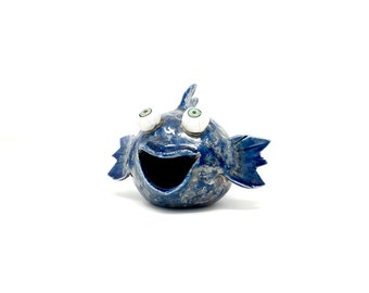 Big Mouth Fish | Raku Ceramic | Ceramic Fish | Pottery | Clay