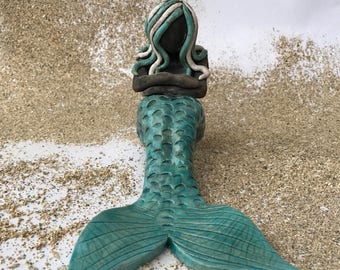 Sara The Turquoise Raku Caribbean Mermaid