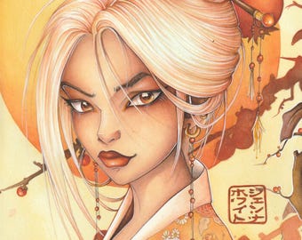 Persimmon Princess Original Painting