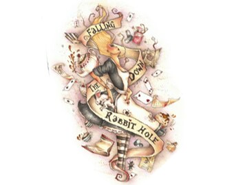 Wooden Pin 'Down the Rabbit Hole'