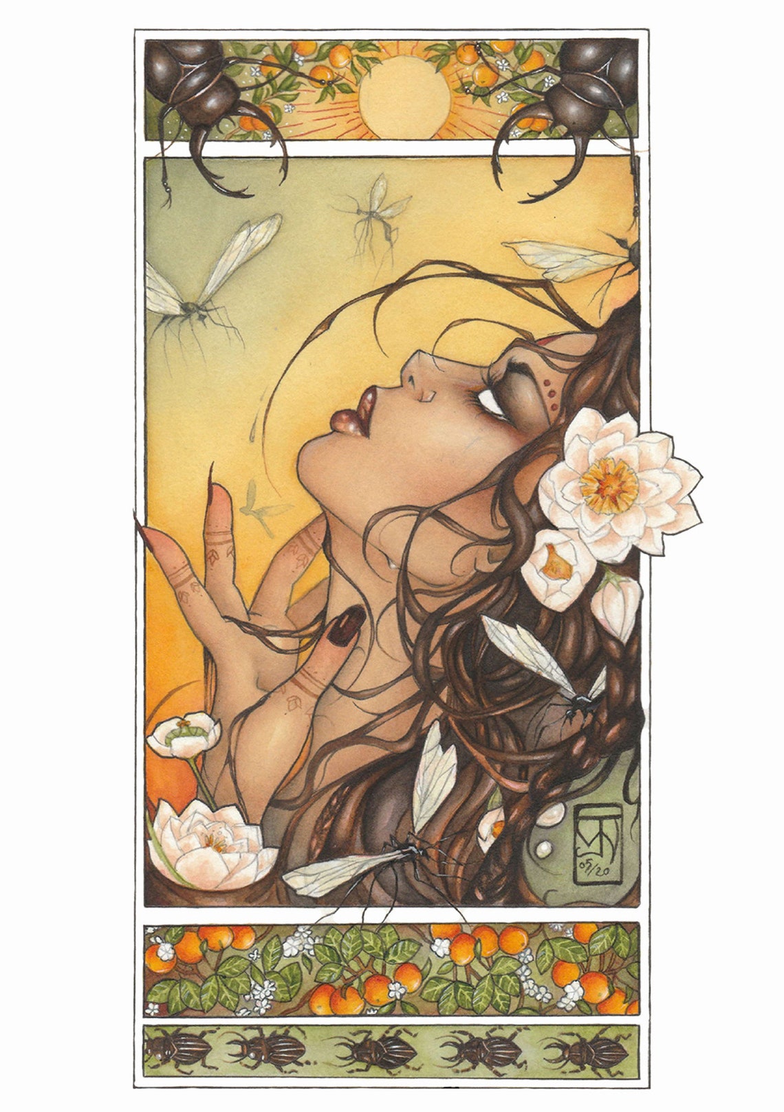 Art Nouveau ''seasons' Print Set Etsy