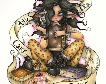 All i need is Books, Cake and Tea A4 Print