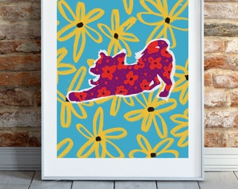 Funky Floral Chihuahua Art Print | Eclectic Dog Lover Gift