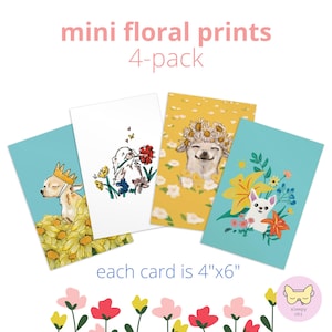 Mini impressions d'art chihuahua - jolies cartes postales de petit chien pour des cadeaux, bureau, dortoir, décoration d'intérieur - cadeau de fête des mères assez unique pour les mamans de chien