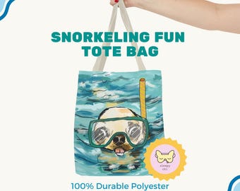 Chihuahua Snorkeling Tote Bag | Dog Lover Beach Bag