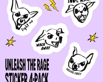Rage Chihuahua Vinyl Sticker Pack – Punk Dog Decals
