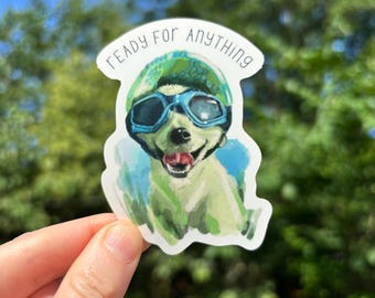 Glossy Chihuahua Sticker – Ready for Anything Dog Art Decal