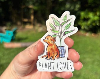 Chihuahua Plant Lover Sticker – Glossy Waterproof Dog Decal