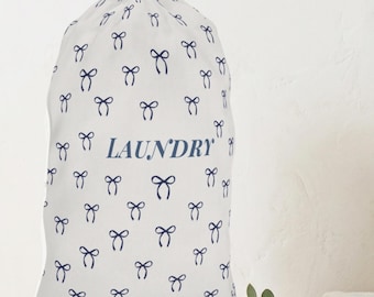 Laundry Bag for Home Organization  Aesthetic Coquette Laundry Bag with Bow Print Minimalist  Bag Neutral Laundry Storage,Dorm Laundry
