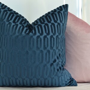 Blue Velvet Pillow Cover,Cyan Velvet Pillow Cover,Geometric Velvet Pillow Cover, Velvet Pillow Cover,Blue Velvet Pillow Cover