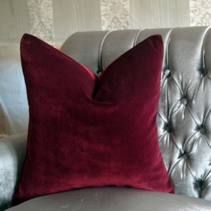 Burgundy Velvet Pillow Cover,Wine Red Velvet Pillow Cover,Burgundy  Hand Made Velvet Pillow Cover for Couch,Wine Red Pillow Cover