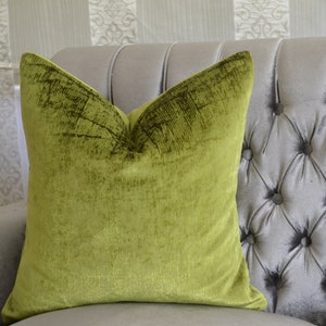 Green Velvet Pillow Cover Citrus Green Velvet Pillow Cover Lime Green Cushion  Cover,Eclectic  Hand Made Velvet Pillow Cover for Couch