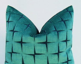 Green Velvet Pillow Cover ,Aqua Velvet Pillow Cover,Velvet Pillow Cover,Geometric  Velvet Pillow Cover