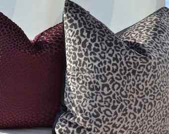 Animal  Pattern Pillow Cover, Leopard Pillow Cover,Black Velvet Pillow Cover