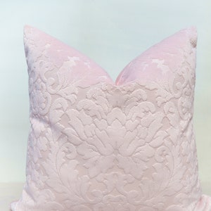 Pink  Velvet Pillow Cover,  Pink  Pillow Cover, Damask Pink Velvet Pillow Cover,Patterned Pillow Cover