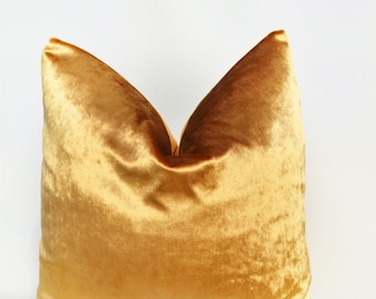 Copper Velvet Pillow Cover, Luxurious copper pillow cover, Soft velvet cushion case, Amber Velvet Pillow Cover, Velvet accent cushion