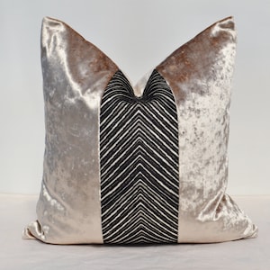 Beige Velvet Pillow Cover,Cappuccino Velvet Pillow Cover,Beige Crushed velvet Pillow Cover, Geometric Velvet Pillow Cover