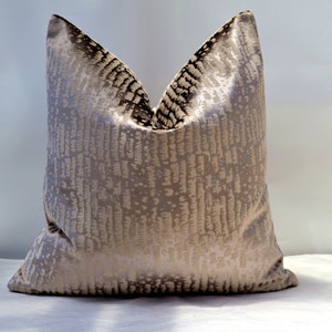 Dark Taupe velvet Pillow Cover ,Patterned Velvet Pillow, Dark Beige Velvet Pillow Cover