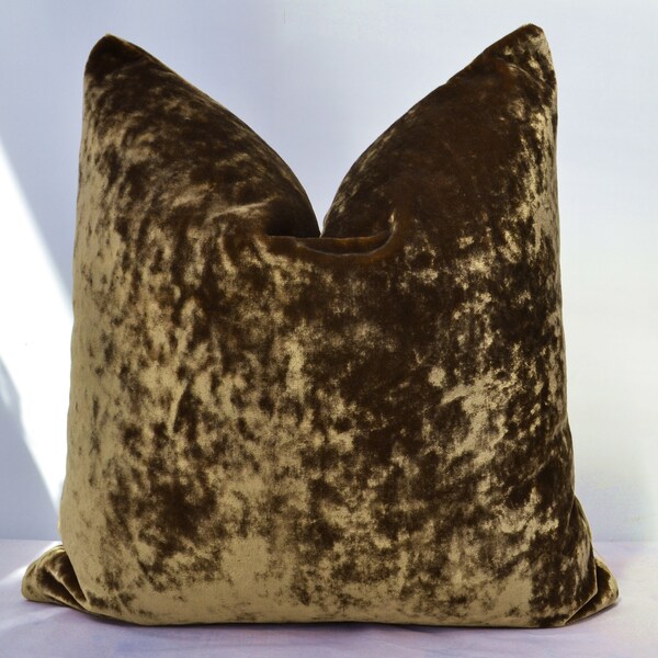 Brown Velvet Pillow Etsy