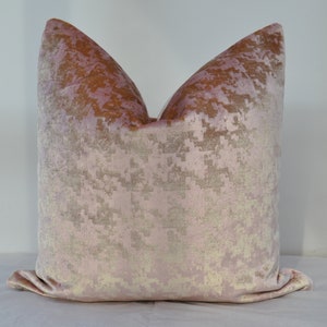 Pink Velvet Pillow Cover,  Pink  Pillow Cover , Dusky Rose Pink Velvet Pillow Cover,Blush Pink Pillow Cover,Mosaic Pattern Pillow Cover