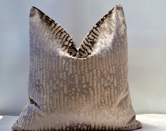 Dark Taupe velvet Pillow Cover ,Patterned Velvet Pillow cover, Dark Beige Velvet Pillow Cover