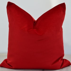 Rode fluwelen kussensloop, rood fluweel kussen Cover, rode kussen dekken, rood fluweel kussensloop, rode kussens gooien
