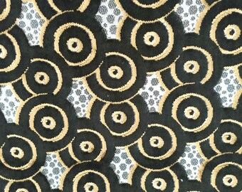Moving Destash – Luxury Black & Yellow Velvet Fabric  Approx.1.6Yards – Plush Upholstery Material for Pillows,Décor, Crafts