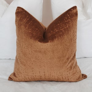 Rust Velvet Throw  Cover Copper Velvet Pillow Cover Rusty Velvet Pillow Cover Amber Velvet Pillow Cover Cinnamon Velvet Cushion Cover