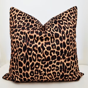 Animal  Pattern Pillow Cover, Leopard Pillow Cover, Brown Pillow Cover