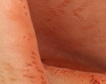 Orange Peach Velvet Fabric (1.65 yard) Moving Sale Peach Salmon patterned  Velvet-Upholstery Remnants,DIY upholstery,Orange velvet fabric