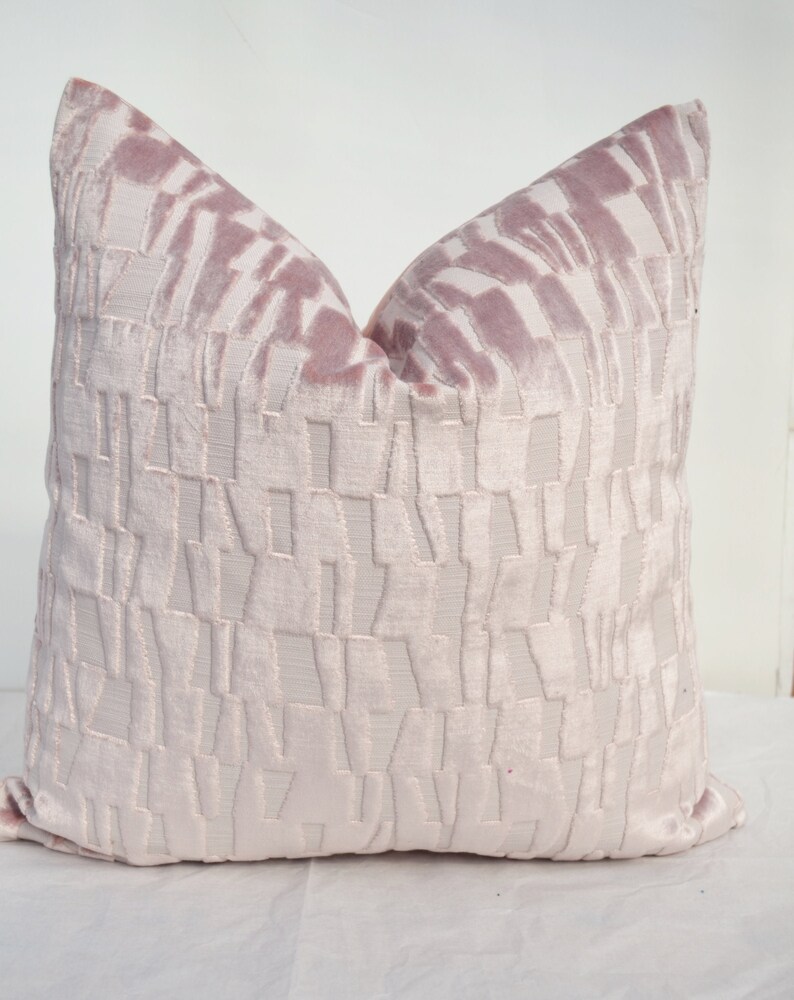 Pink Velvet Pillow Cover Pink Pillow Cover geometric Velvet Etsy
