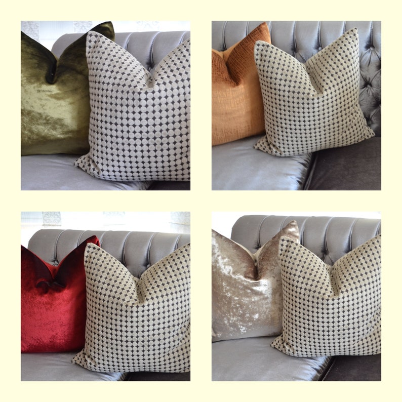 Beige Velvet Pillow Cover Etsy