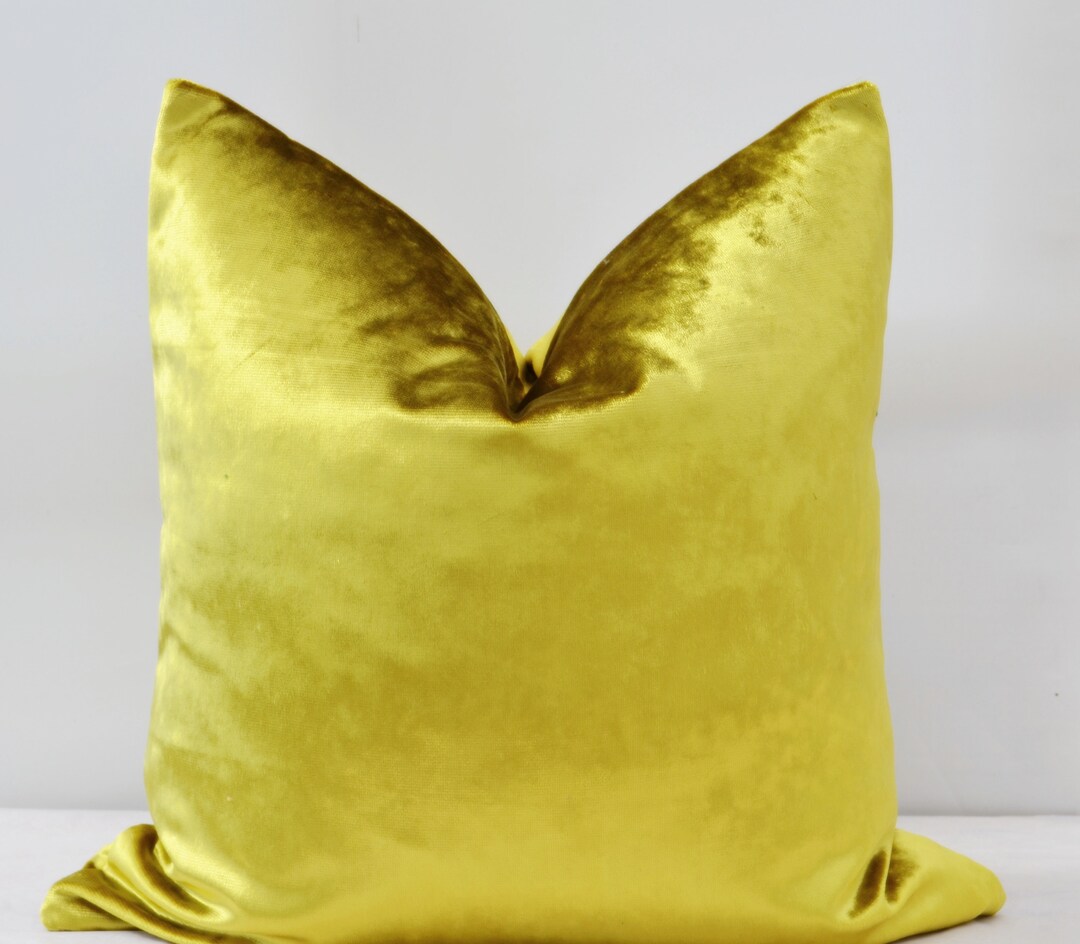 Gold Velvet Pillow Coveryellow Velvet Pillow Covergold Etsy