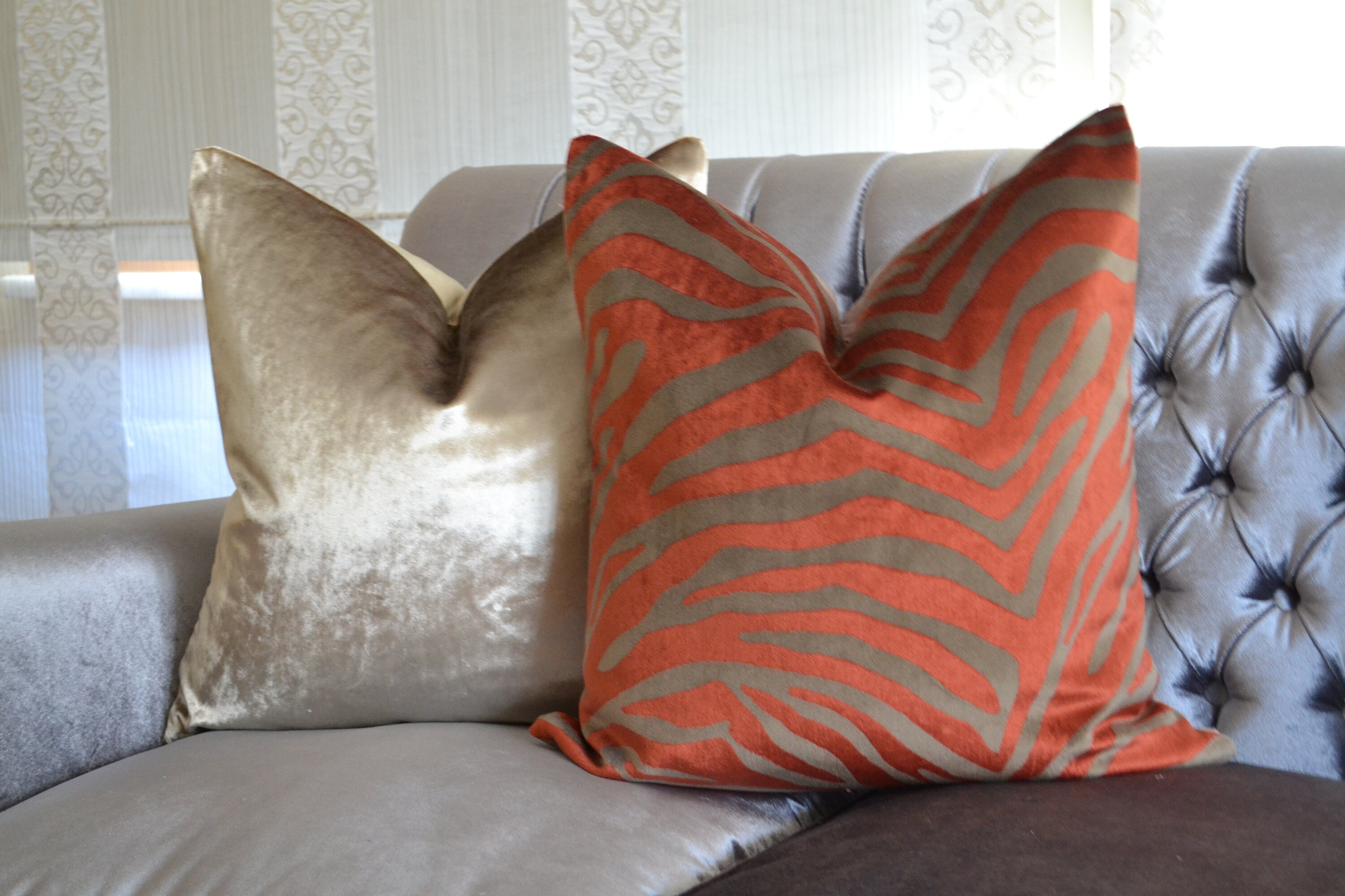 Zebra Velvet Pillow Covertaupe Velvet Pillow Cover patterned Etsy