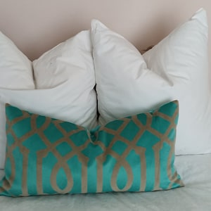 Aqua Velvet Pillow Cover,Geometric Velvet Pillow Cover,Patterned Velvet Pillow Cover,Patterned Velvet Pillow Cover